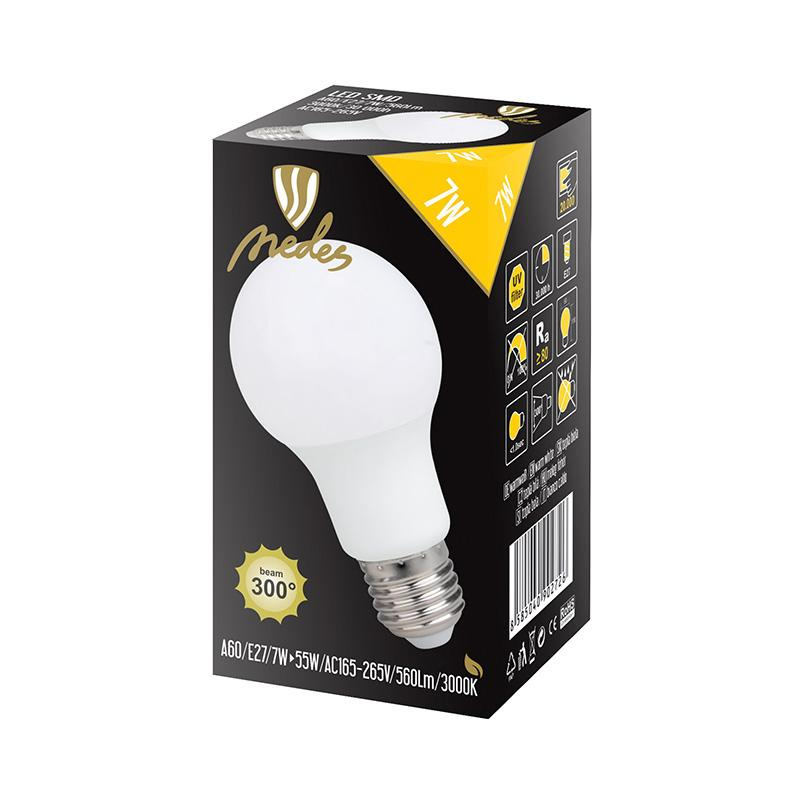 LED žiarovka 7W - A60 / E27 / SMD / 3000K - ZLS571 3