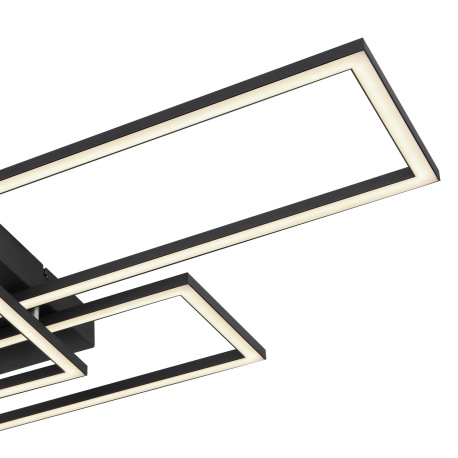 Stropné svietidlo, kov čierny, hliník čierny, akryl biely, stmievateľné, fixácia farby, SmartLight, 5