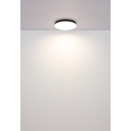 Stropné svietidlo, plast čierny, plast biely, posuvný prepínač, fixácia farieb, ø: 300 mm, V: 45 mm, 16