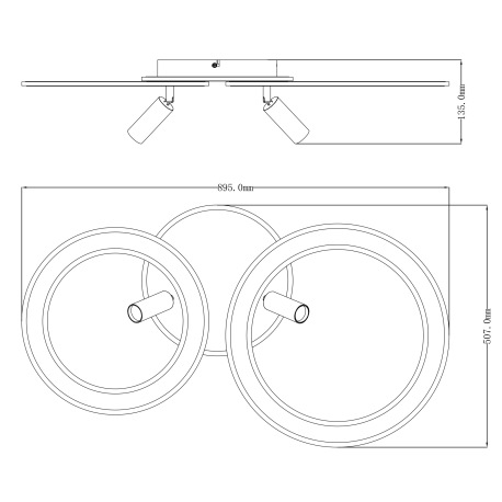 Stropné svietidlo kov čierny matný, akryl opál, stmievateľné, pamäťová funkcia, nočné svetlo, diaľko 20