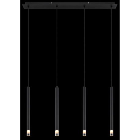 Závesné svietidlo, kov čierny, akryl satinovaný, číry, kábel PVC čierny, DxŠxV: 760x80x1200mm, bez ž 5