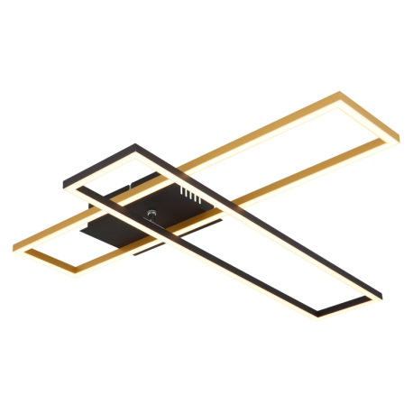 Stropné svietidlo, kov čierny, hliník čierny, hliník zlatý mat, plast biely, polohovateľné, DxŠxV: 8 5