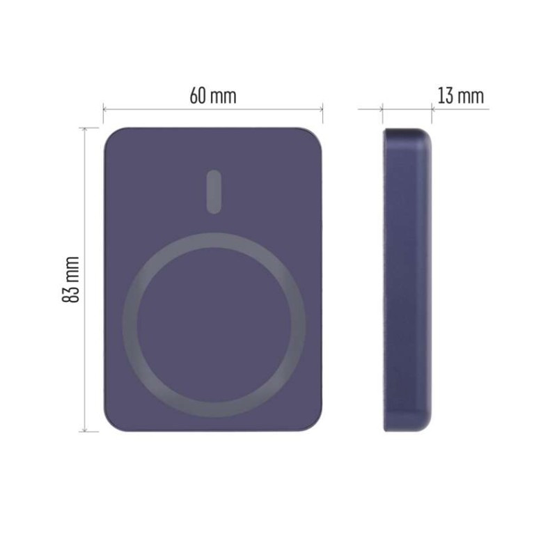 Power bank EMOS WI 522, 5 000 mAh, 20 W+Wireless, modrá 1