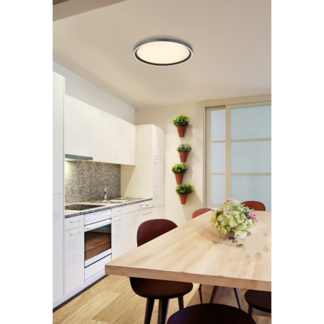 Stropné svietidlo, brúsený hliník sivý, akryl biely, silikón biely, stmievateľné, niekoľko úrovní po 1