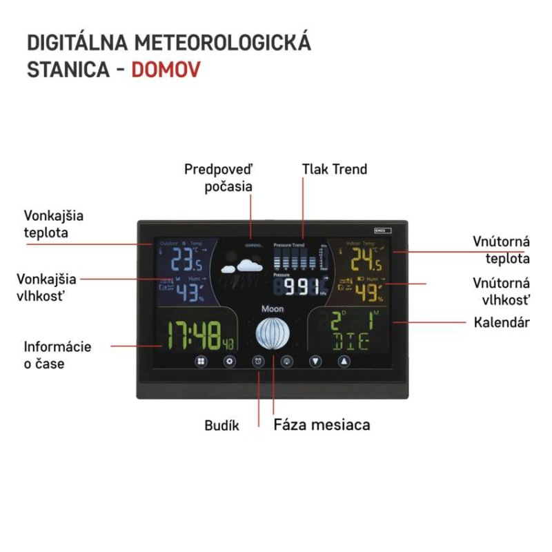 Domáca bezdrôtová meteostanica E6018 3