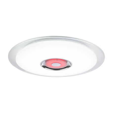 Stropné svietidlo, kov biely, chróm, akryl biely, K5 krištáľ, trblietavý efekt, reproduktor, ovládan 16