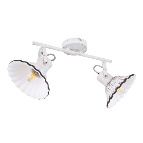 Nástenné svietidlo, kov biely a čierny, keramika biela a čierna, DxV:520x250, bez žiaroviek 2xE27, m 7