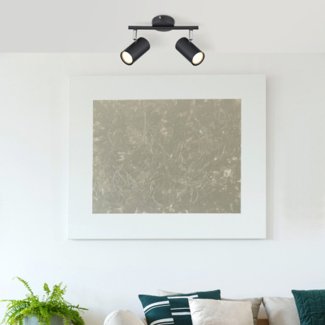 Nástenné svietidlo, kov čierny matný, chróm, DxŠxV: 250x100x135mm, bez žiaroviek 2xGU10, max. 25W 23 5