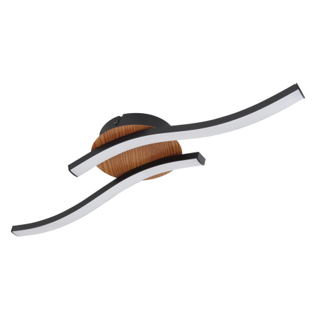 Stropné svietidlo, kov čierny, imitácia dreva, akryl biely, DxŠxV: 510x130x75, vrátane 1xLED 12W 230 2