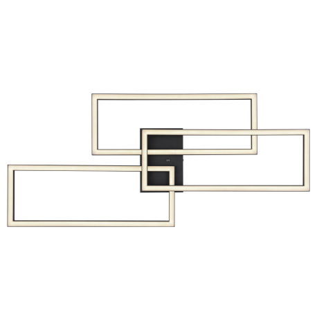 Stropné svietidlo, kov čierny, hliník čierny, akryl biely, stmievateľné, fixácia farby, SmartLight, 15