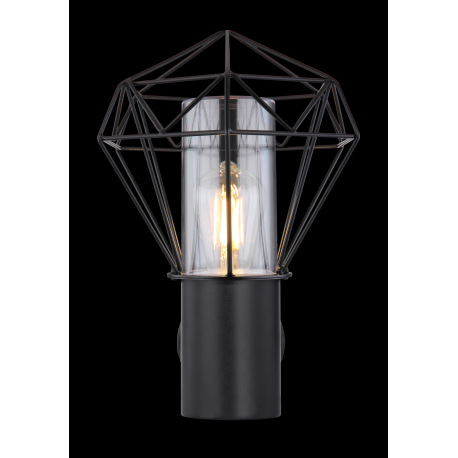 Vonkajšie svietidlo, nehrdzavejúca oceľ čierna, kov čierny, plast priehľadný, IP44, ŠxV: 225x310, H: 11