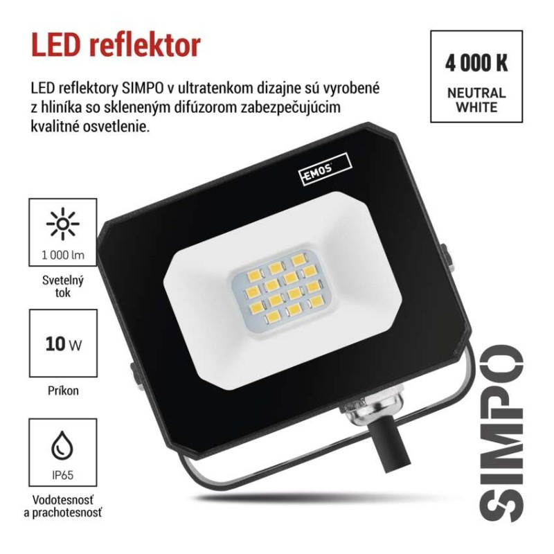 LED reflektor SIMPO 10 W neutrálna biela 5