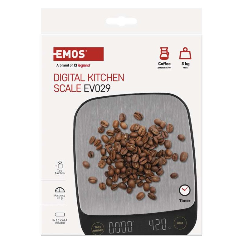 Digitálna kuchynská váha EV029 s časovačom, čierna 10