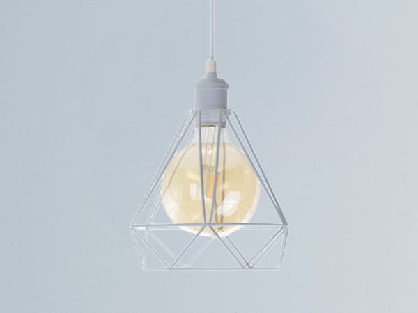 Závesné biele kovové svietidlo 1 x E27 - ME0110