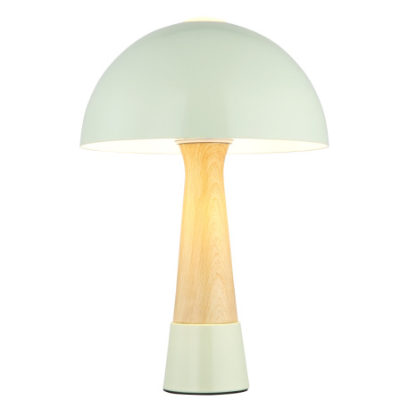 Stolná lampa, kov, zelená matná, kov imitácia dreva, kábel PVC čierny, kolískový vypínač na kábli, ø 11