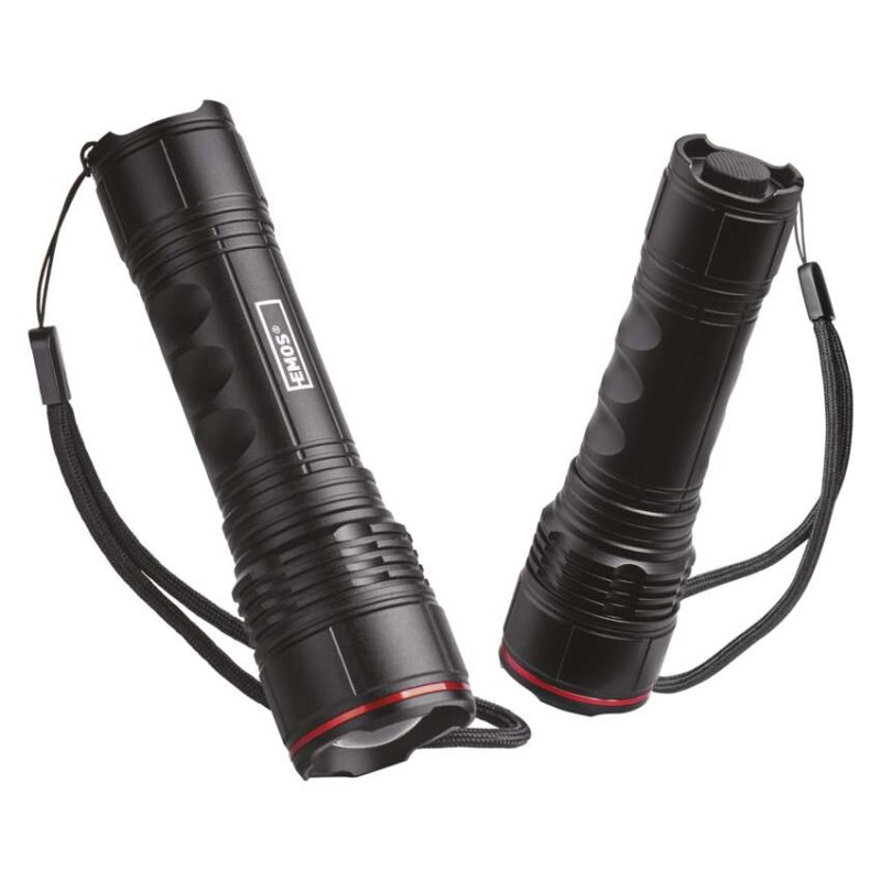 LED ručné kovové svietidlo, 330 lm, 3× AAA, fokus 5