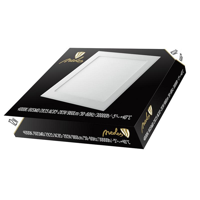 LED vsadený panel 12W / PS / SMD / 4000K / WH - LPL223 6