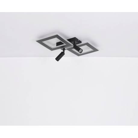 Stropné svietidlo kov čierny matný, akryl opál, stmievateľné, pamäťová funkcia, nočné svetlo, diaľko 18