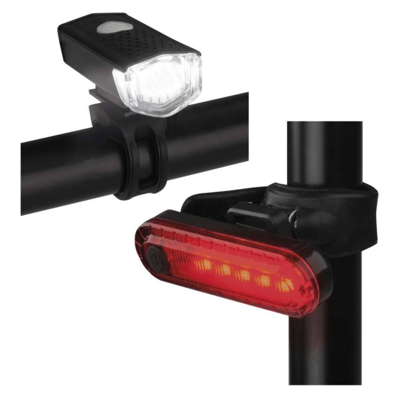 LED predné + zadné nabíjacie svietidlo na bicykel P3923, 90 lm 10