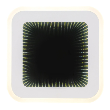 Stropné svietidlo, kov biely, plast, zrkadlový 3D efekt, akryl biely, DxŠxV: 230x230x40mm, vrátane L 13