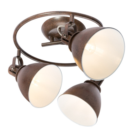 Stropné svietidlo, kov, imitácia hrdze, biela, Ø 610, V: 210, bez žiaroviek 3xE14, max. 40W 230V. 7