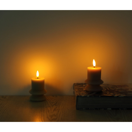 Dekoratívne svietidlo, plast sivý, plast biely, posuvný vypínač, efekt ohňa, vrátane batérie 1x CR20 5