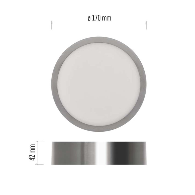LED prisadené svietidlo, kruhové, strieborné, 12,5W, CCT 2