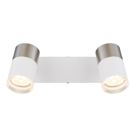 Nástenné svietidlo, kov biely, hliník nikel matný, hliník biely, plast transparentný, DxŠxV: 260x60x 6