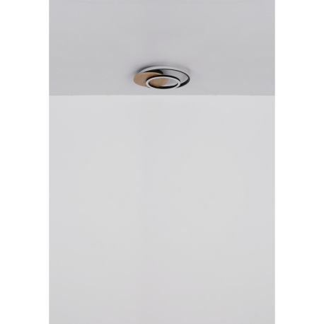 Stropné svietidlo, MDF sivý, plast vo farbe šampaň, plast biely, DxŠxV: 380x360x6mm, vrátane LED 24W 6