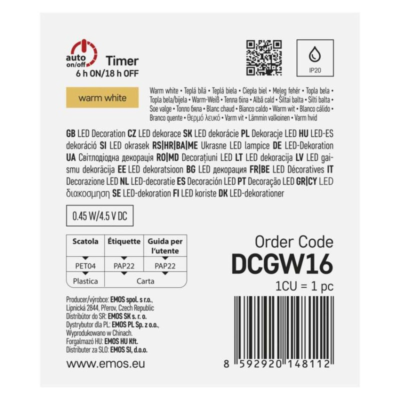 LED girlanda - kamienky, 1,2 m, 3x AA, vnútorné, teplá biela, časovač 7