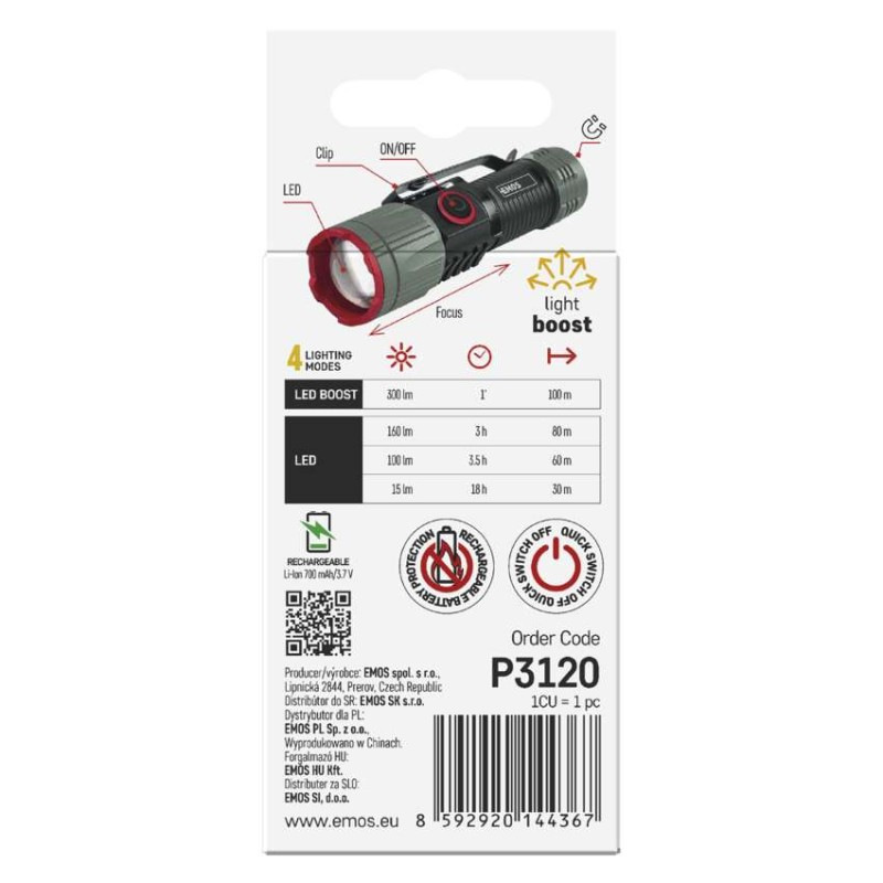 LED nabíjacie kovové svietidlo 300 lm, 700 mAh 11