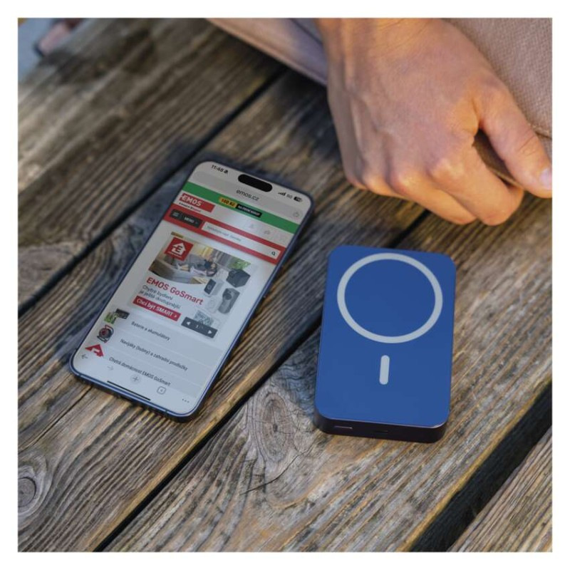 Power bank EMOS WI 1046, 10 000 mAh, 20 W+Wireless, modrá 7