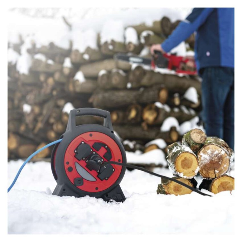 Špeciálny predlžovací kábel na bubne 20 m / 3 zásuvky / PVC / 230 V / 1,5 mm2 2