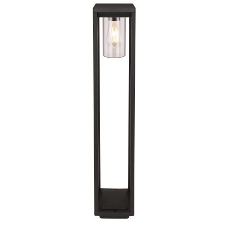 Vonkajšie, stojanové svietidlo, hliník, čierny matný, plast priehľadný, IP44, DxŠxV: 150x150x800, be 11