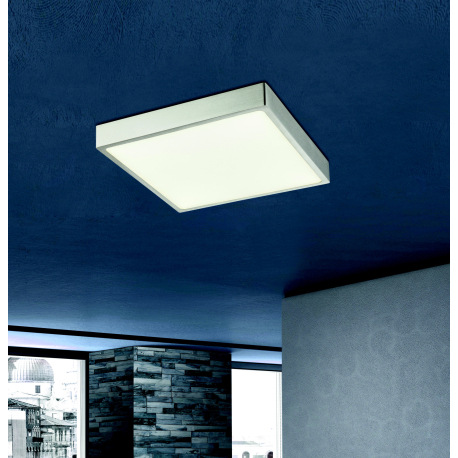 Stropné svietidlo, hliník matný nikel, akryl opál, stmievateľné, LxWxH: 145x145x26, vrátane 1xLED 15 2