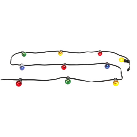 Svetelná reťaz, čierny plast, sklo, IP44, Dĺžka: 4700, vrátane žiaroviek 2xE27 25W 230V, zelená, 3xE