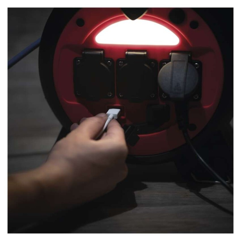 Špeciálny predlžovací kábel na bubne 20 m / 3 zásuvky / PVC / 230 V / 1,5 mm2 5