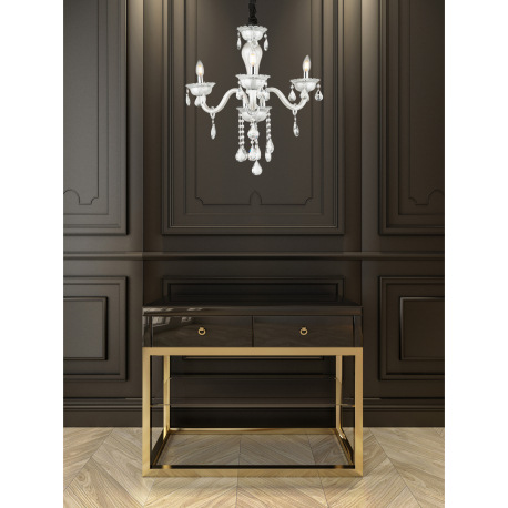 Závesné svietidlo, biele, sklo, K5 kryštály Ø 610, V:1500, bez žiaroviek 3xE14, max. 40W 230V. 3