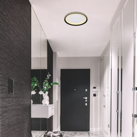 Stropné svietidlo kov biely, akryl zrkadlový, hliník čierny, stmievateľné, niekoľko úrovní pomocou n 11