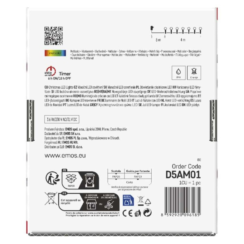 LED svetelná cherry reťaz – guličky 2,5cm, 4m, vonkajšia aj vnútorná, multicolor, časovač 7