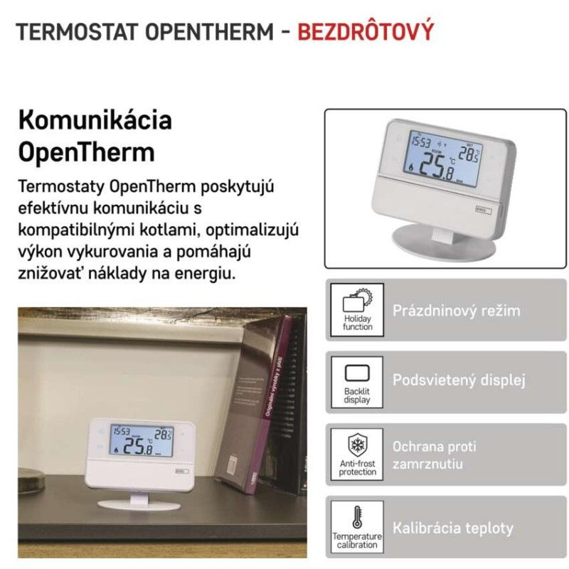Izbový programovateľný bezdrôtový OpenTherm termostat P5616OT 1