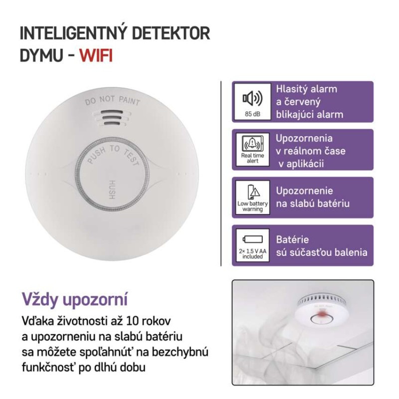 GoSmart Detektor dymu TS380C-HW s WiFi 1