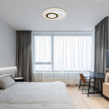 Stropné svietidlo, kov biely a čierny matný, akryl biely, stmievateľné, niekoľko úrovní pomocou nást 1