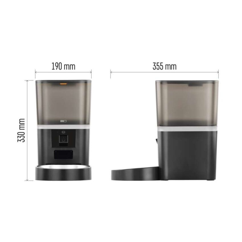 GoSmart dávkovač krmiva Pet Care s kamerou, 6 l, čierny, Wi-Fi 7