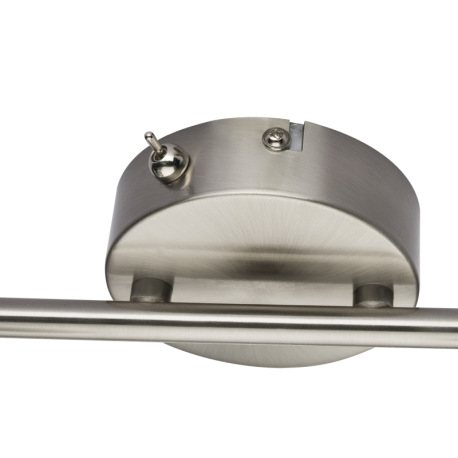 Nástenné svietidlo, kov, nikel, chróm, satinovaný plast, vypínač, DxV: 300x165, vrátane 2xLED 5W 230 13