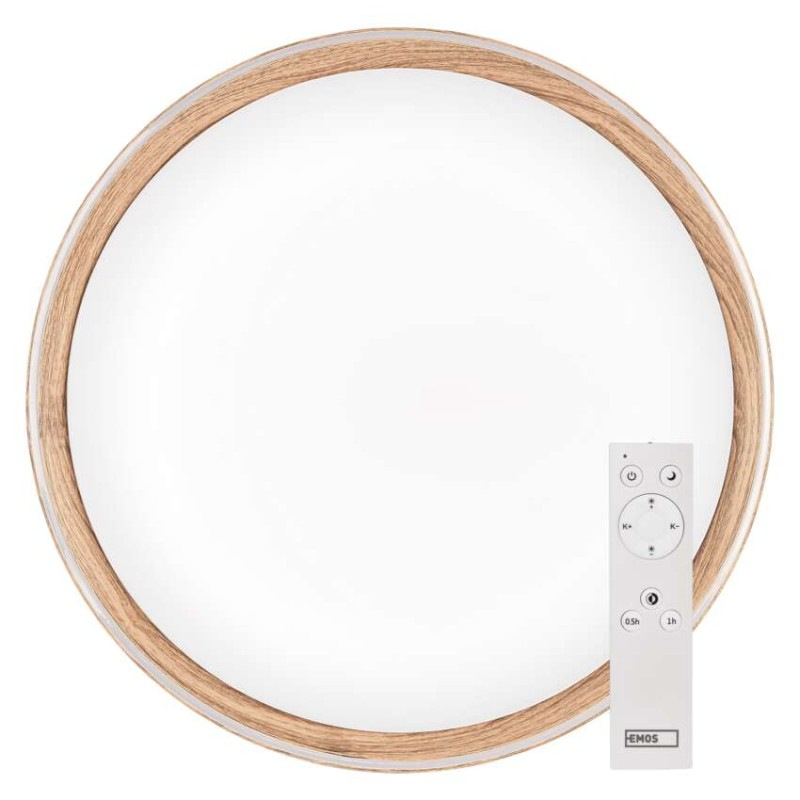 LED nástenné svietidlo ILVI, kruhové 45 W, stmievanie + CCT, drevo 10