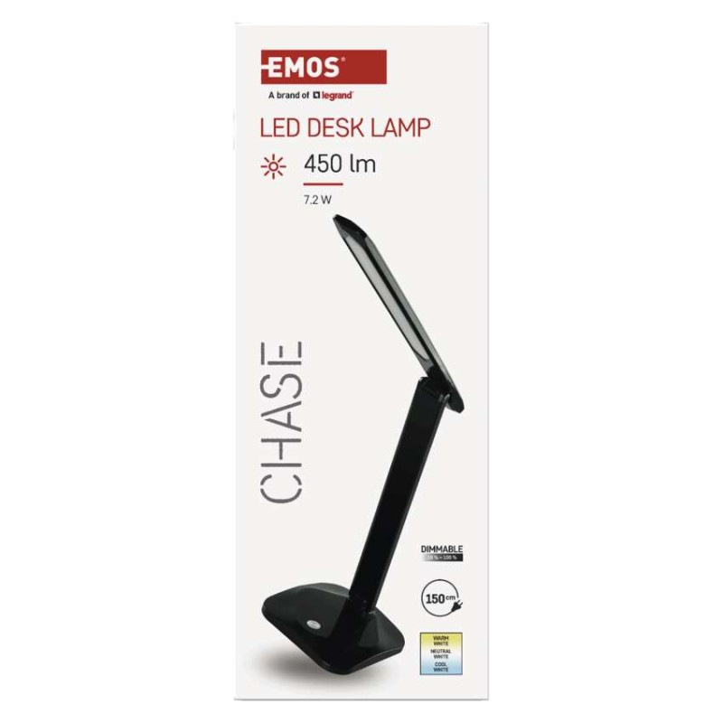 LED stolná lampa CHASE, čierna 11