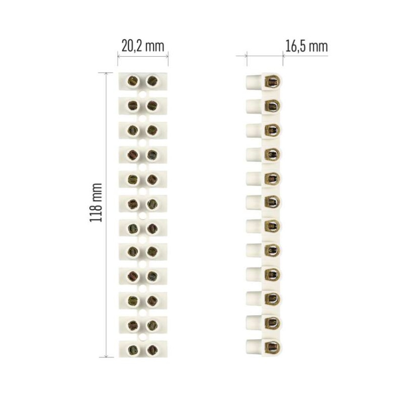 Skrutková svorkovnica 12× 6–10 mm2, 450 V, biela 6