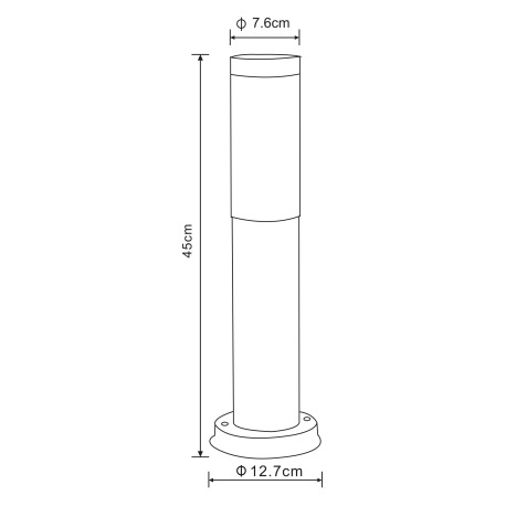 Vonkajšie svietidlo, nerez, antracit, plast biely, IP44, Ø 127, V: 450, bez žiarovky 1xE27, max. 60W 4