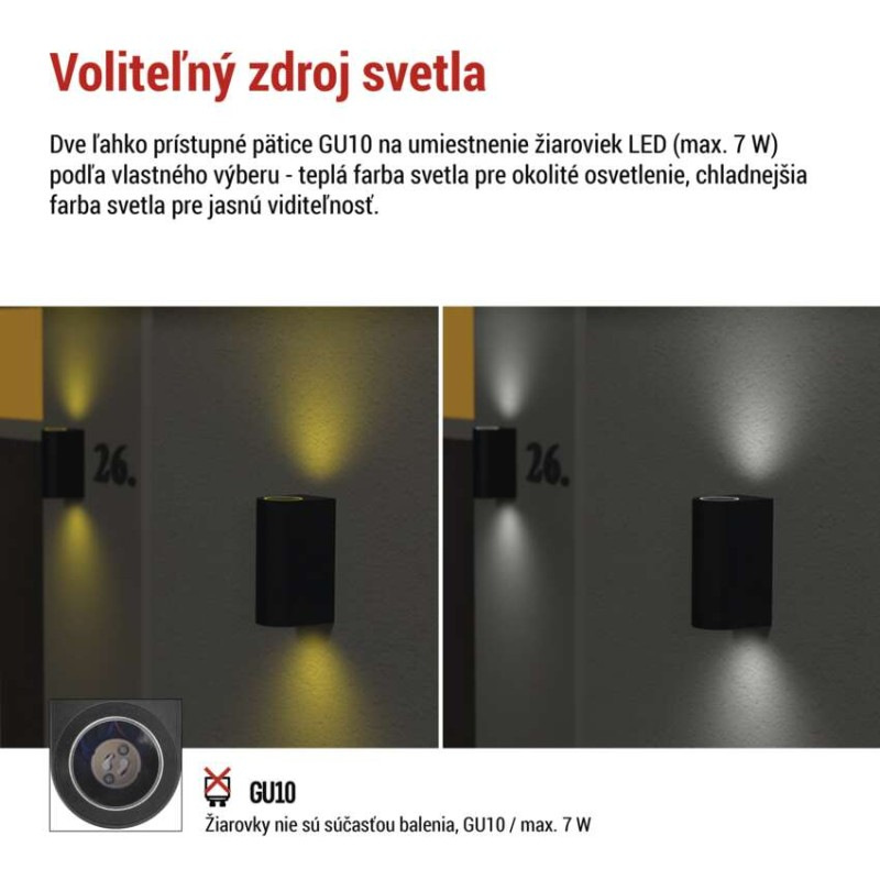 Záhradné nástenné svietidlo OCULUS, 8,8 x 6,7 x 15,3 cm, 2 x GU10, 35 W 3